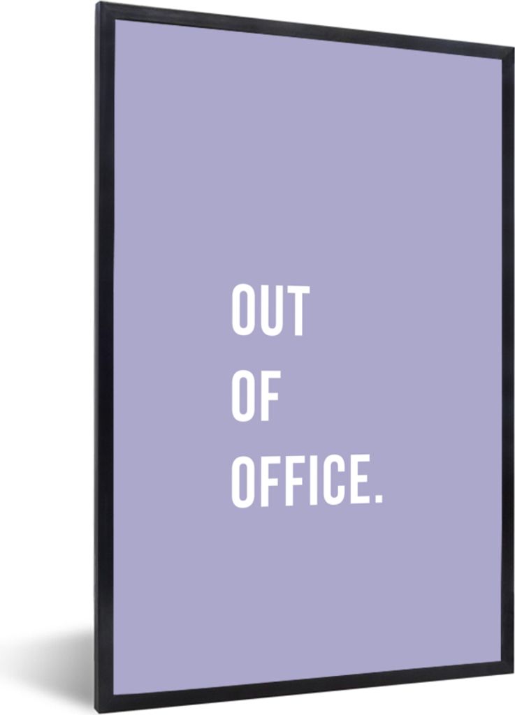 MuchoWow Gerahmtes Poster Zitate - Außer Haus - Lila 20x30 cm - Poster mit Schwarzem Bilderrahmen Wandposter Rahmen Foto Bilder - Drucken - Bild...