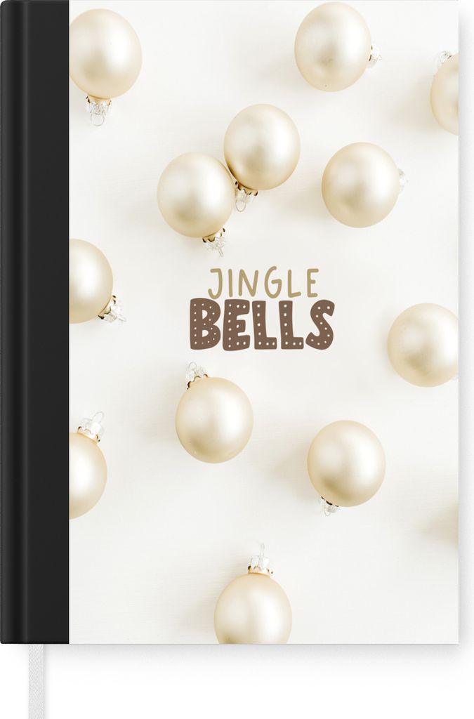 MuchoWow Notizbuch Tagebuch Haushaltsbuch Notebook A5 Weihnachtskugeln - Weiß - Perle - Notizblock - Notizheft - Notebook - Schreibblock - Papier