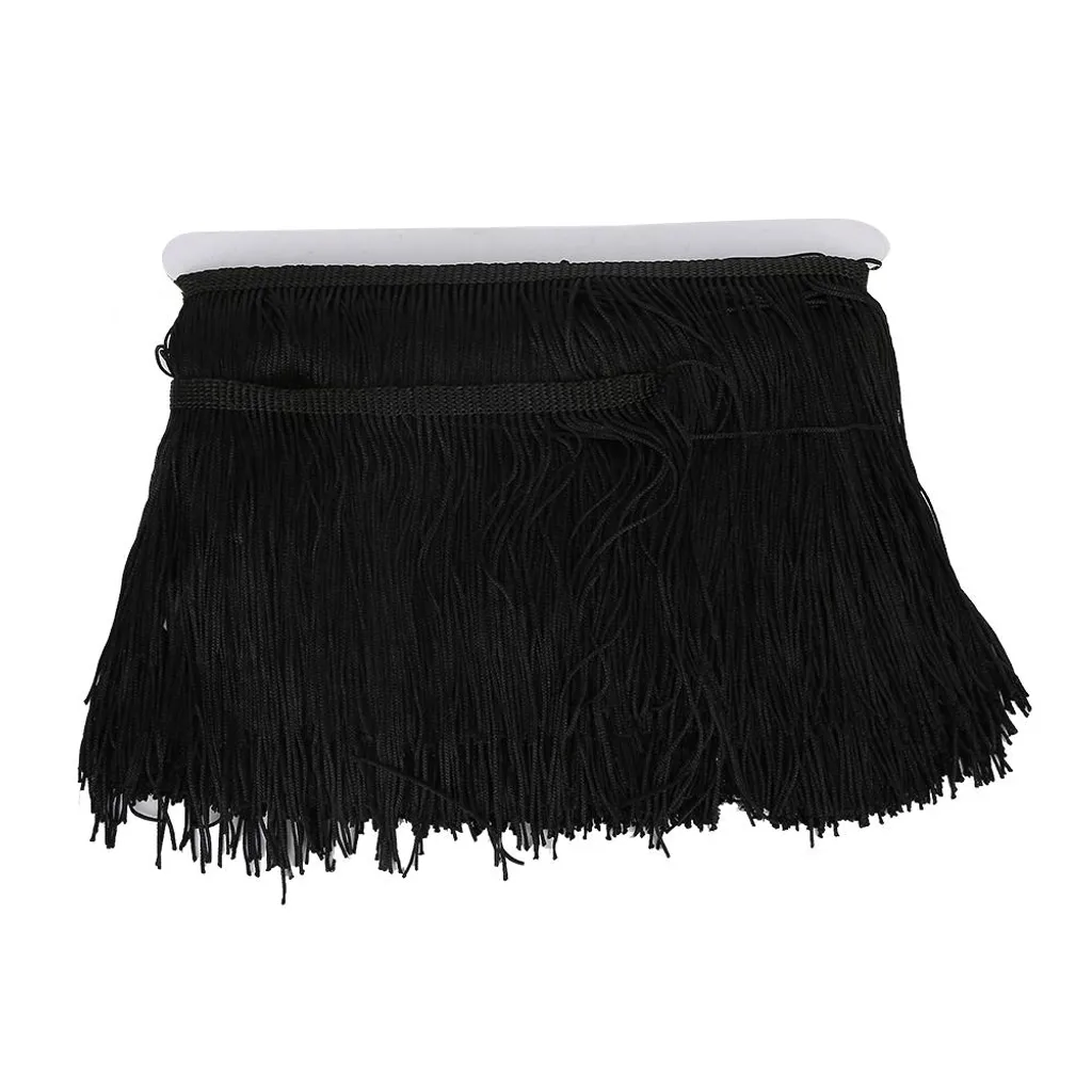 Frange Nappe 14cm Nero 10yd | Passamaneria per Abiti e Tende