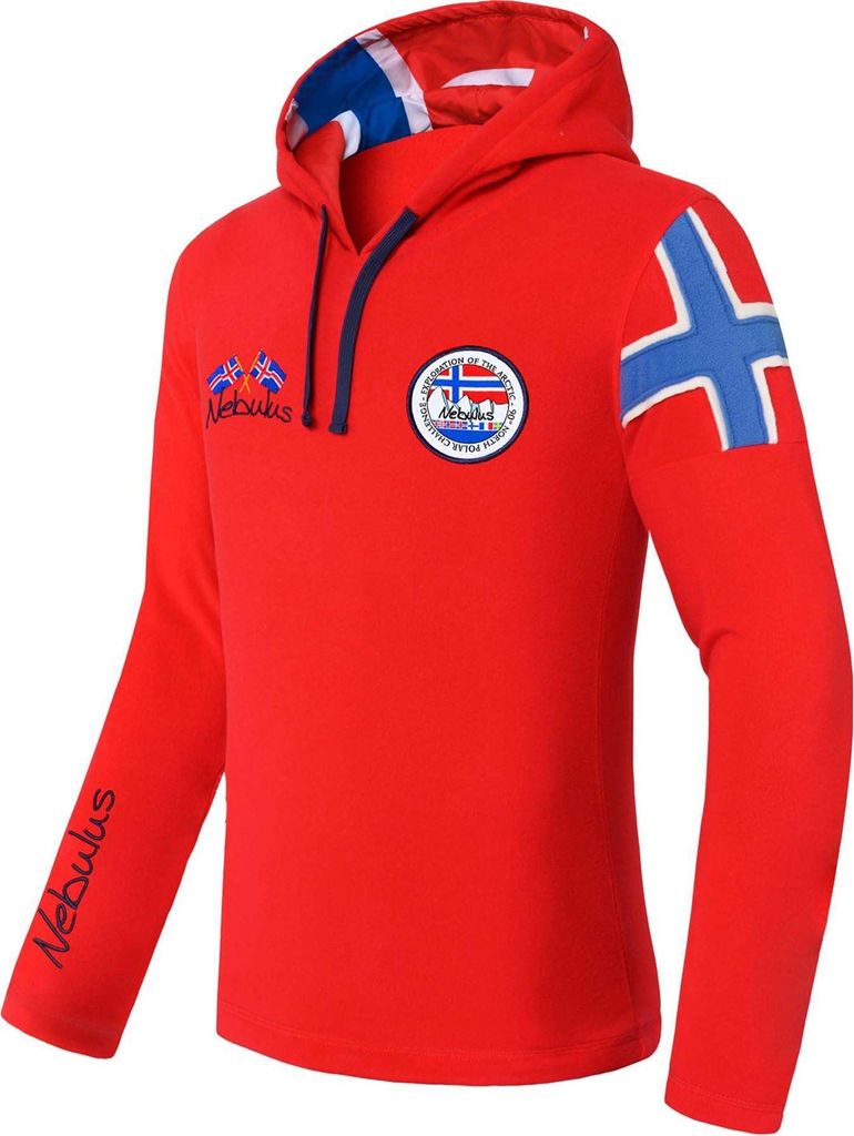 Nebulus Fleecepullover COSY Herren, warmer Fleecepullover, Pulli aus Fleece mit Half Zip Reißverschluss, P4663 - Herren, rot, XL
