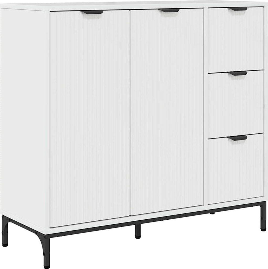Sideboard Hochglanz Weiß 89,5 x 33 x 82 cm Holzwerkstoff