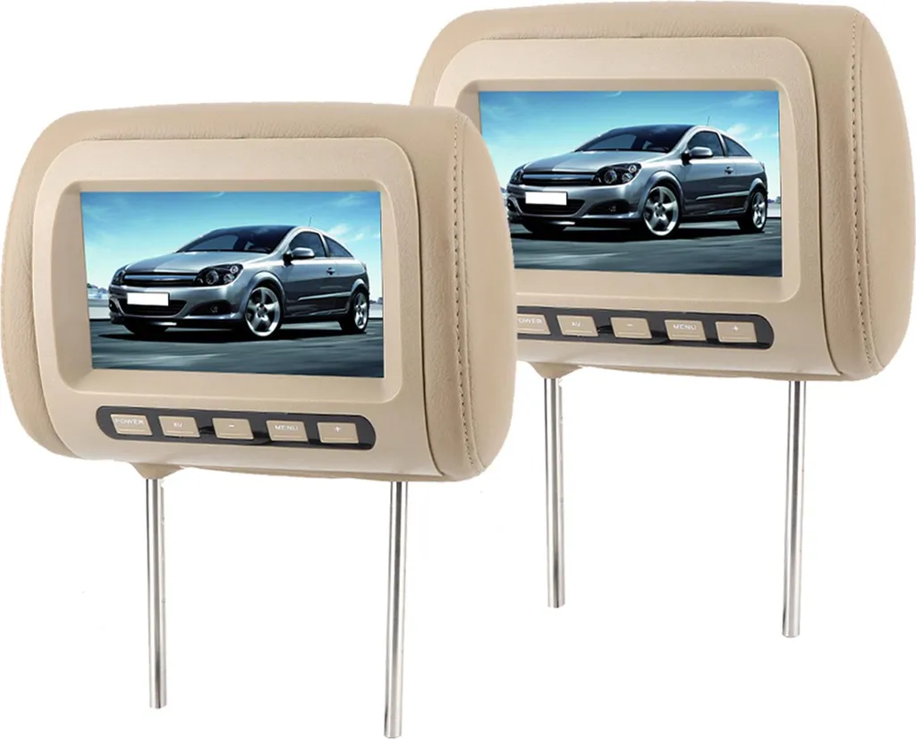 Coppia Monitor Poggiatesta 7" HD Universale Marrone MP5 Auto