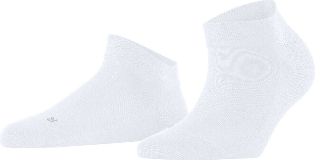 FALKE Damen Sneaker-Socken - Sensitive London, Baumwolle, Bündchen, Logo, einfarbig, kurz Weiß 35-38