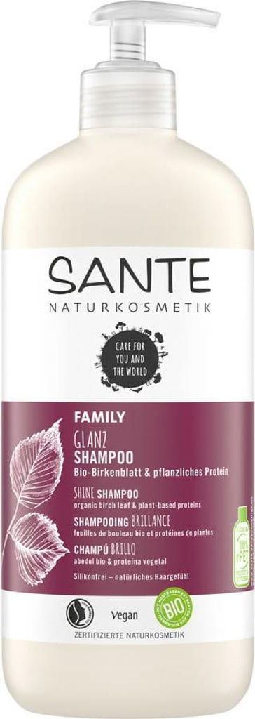 SZAMPON NADAJĄCY BLASK LIŚCIE BRZOZY I BIAŁKA ROŚLINNE ECO 500 ml - SANTE