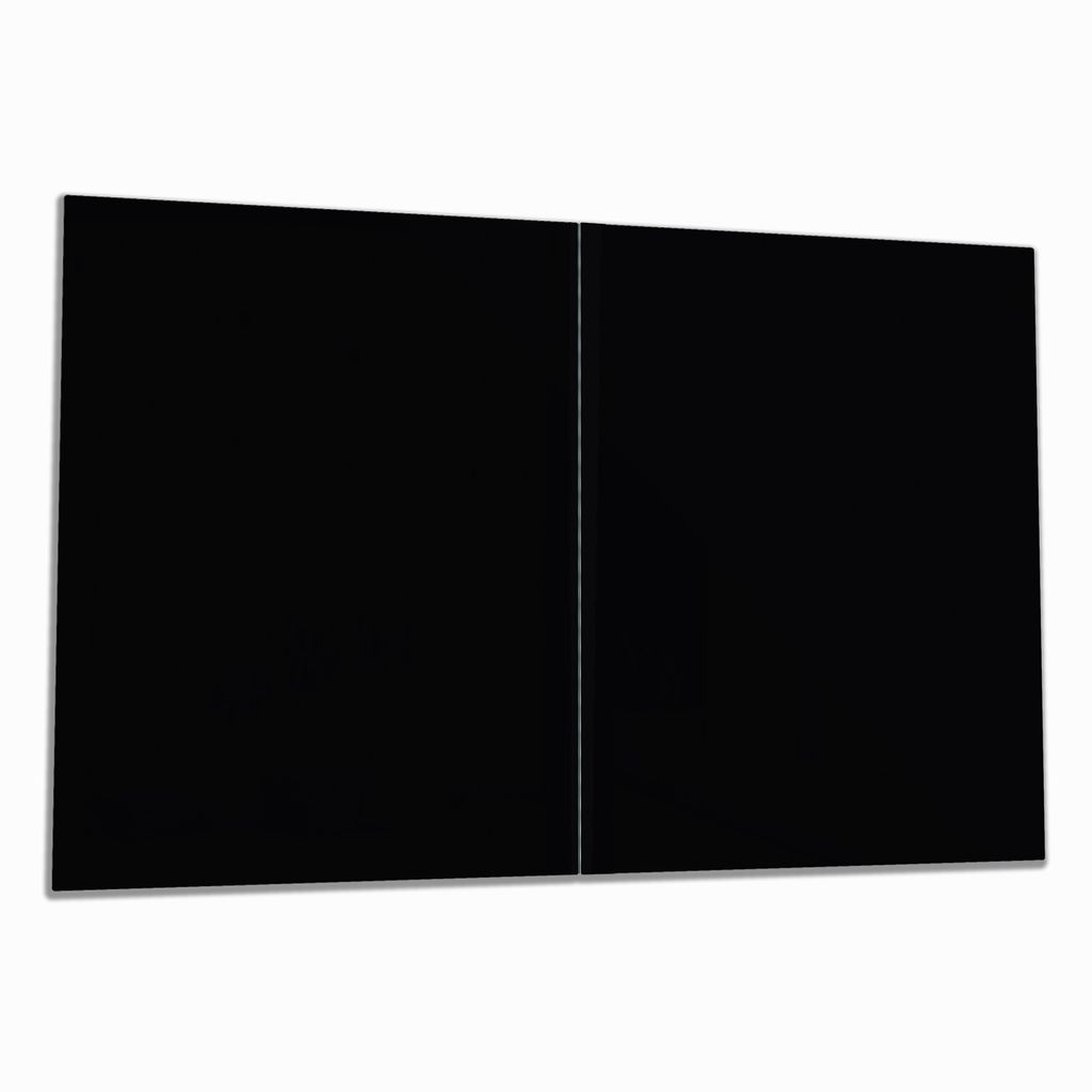 Wallario Herdabdeckplatte aus Glas, Größe 80 x 52 cm 2-teilig, Motiv Schwarz