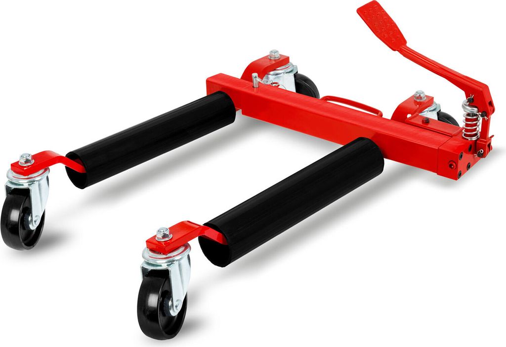 EBERTH Rangierhilfe hydraulisch, 680 kg Tragkraft, für max. Reifenbreite 300 mm, min. Spannweite 330 mm, max. Spannweite 630 mm, Rangierwagenheber