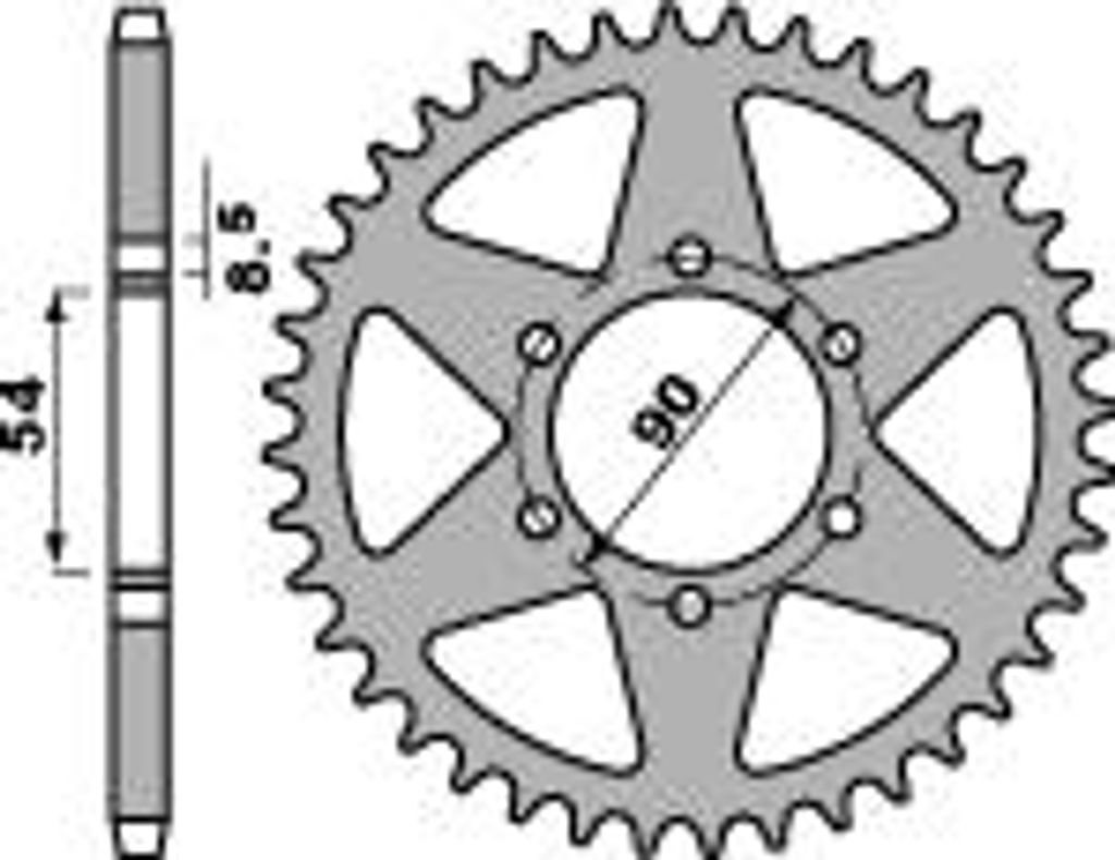Zębatka Tylna PBR 4536 60 F für Malaguti 50 XSM 2007-08 Kette 420