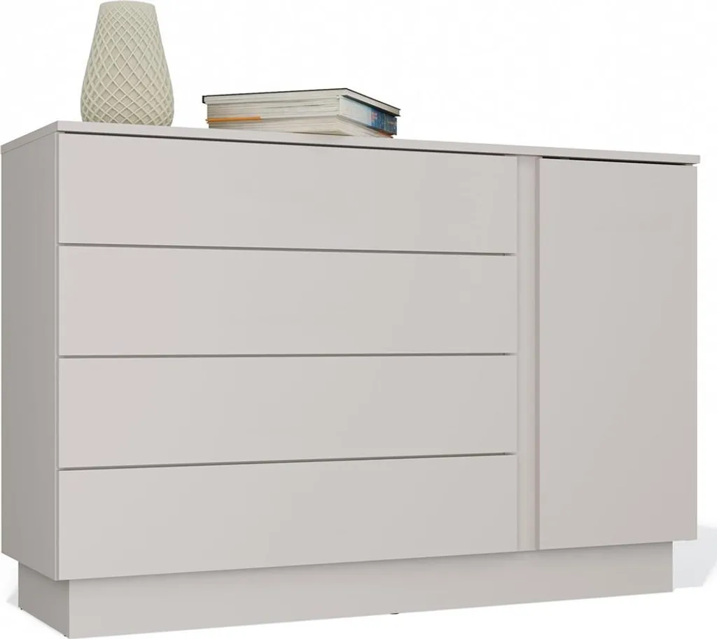 Meuble de Rangement AMBER Beige Cachemire pour Chambre et Salon Moderne