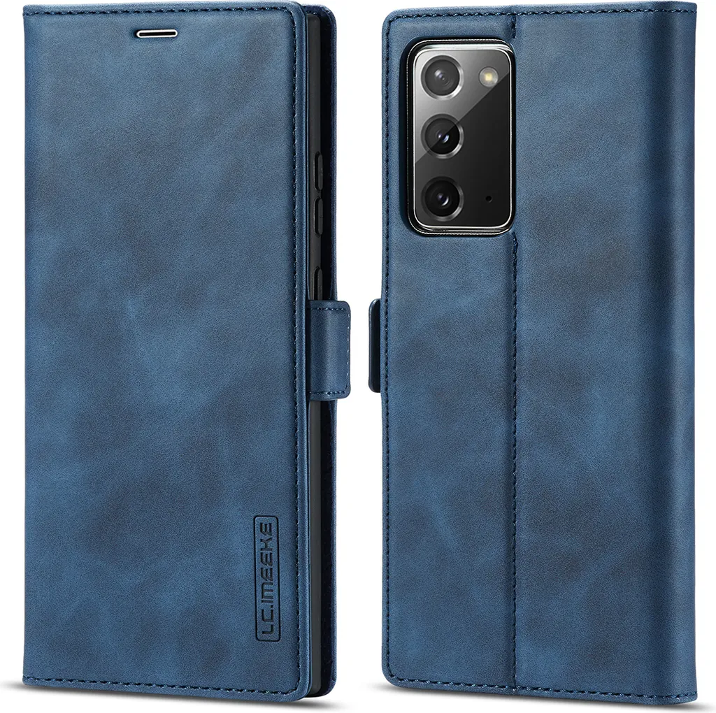 Custodia Professionale Note 20 Ultra Blu: Pelle, Stand e Porta Carte