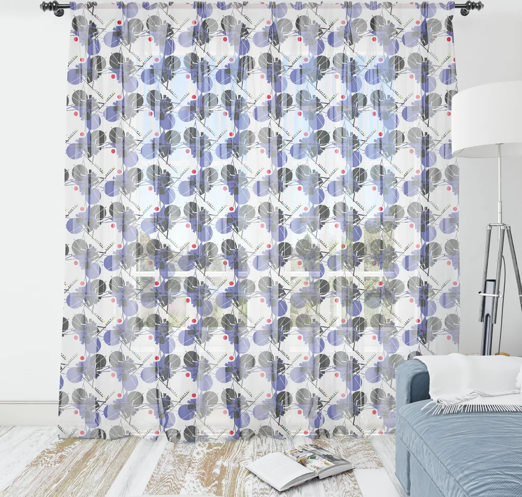 ABAKUHAUS Tapisserie Géométrique Satin Violet Gris 210 x 274 cm