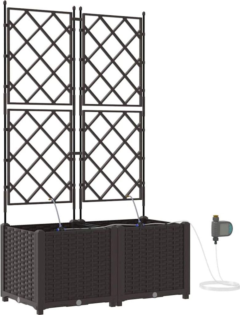 Garten-Pflanzgefäß 2 pcs Braun Kunststoff