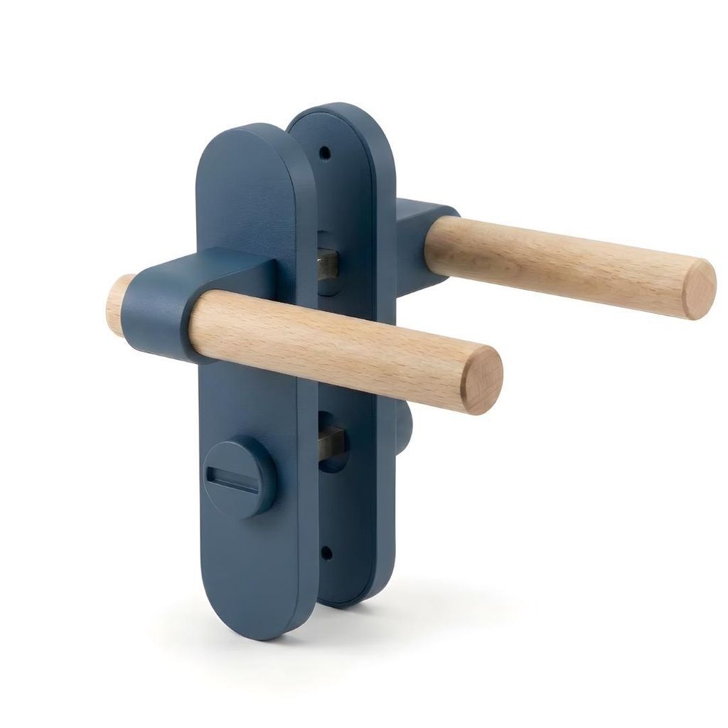 Türdrücker-Garnitur mit Langschild | Blau | Modernes Design Produktbild 