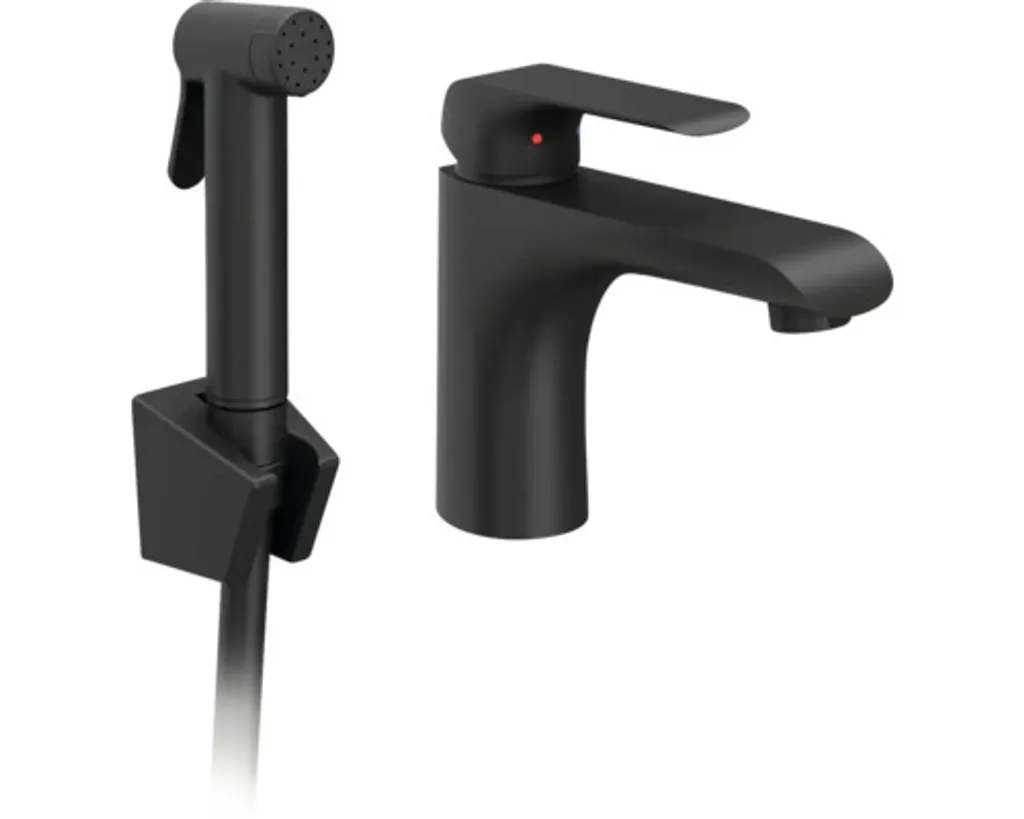 Mitigeur lavabo noir mat RAVAK Flat : design épuré et levier ergonomique