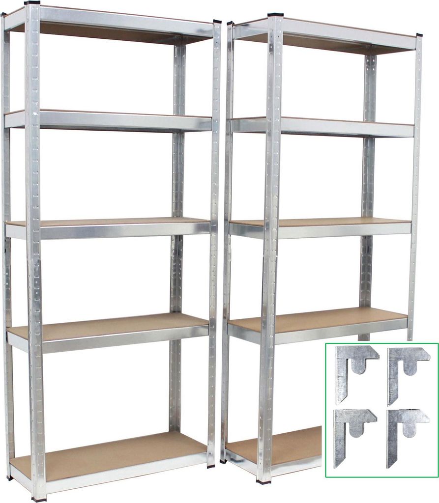 Schwerlastregal 170x75x30 cm 2er Set Steckregal Lagerregal Produktbild 