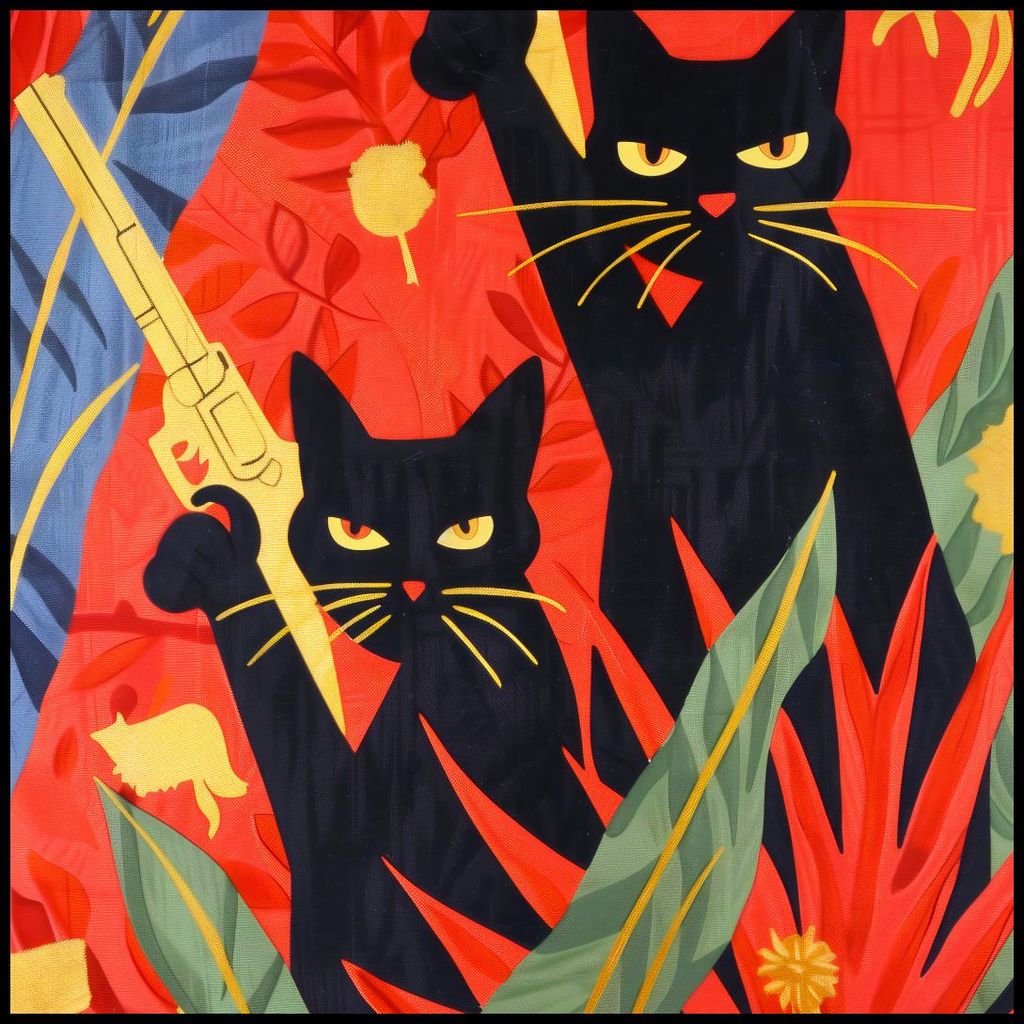 Plakat 100x100cm Dschungel in Nachttönen