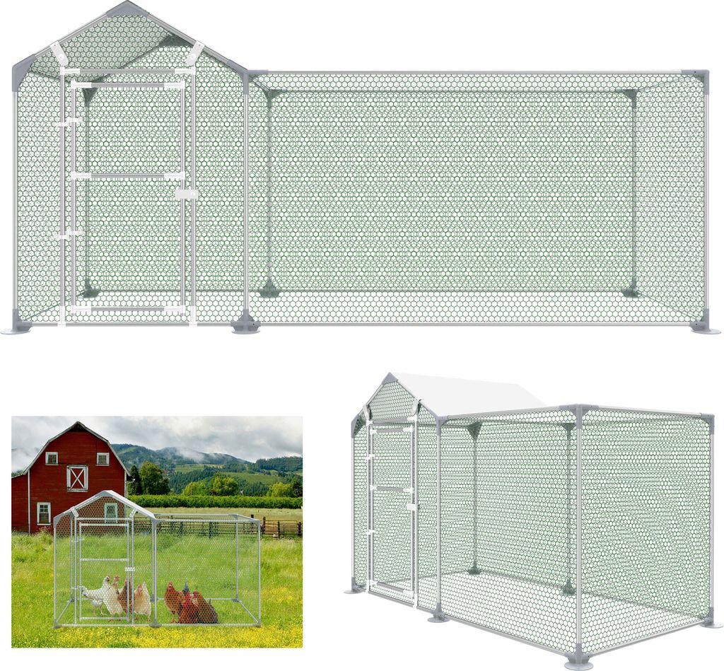 LZQ Outdoor Poulailler Toit Poulailler Cadre en acier Image du produit 