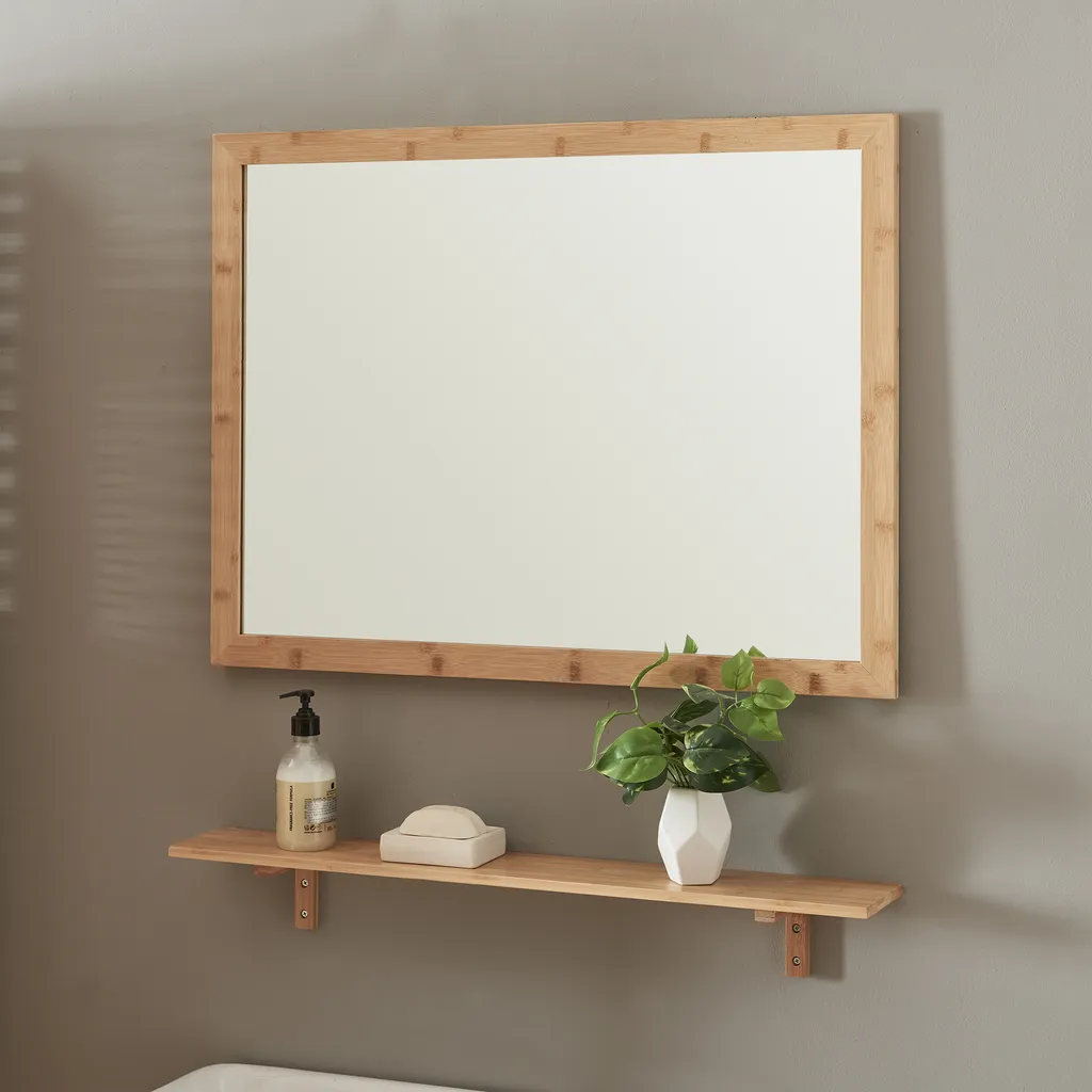 Miroir de courtoisie avec tablette de rangement pour couloir