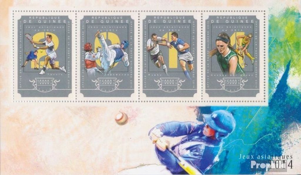 Briefmarken Guinea 2014 Mi 10882-10885 Kleinbogen (kompl. Ausgabe) postfrisch Asienspiele 2014