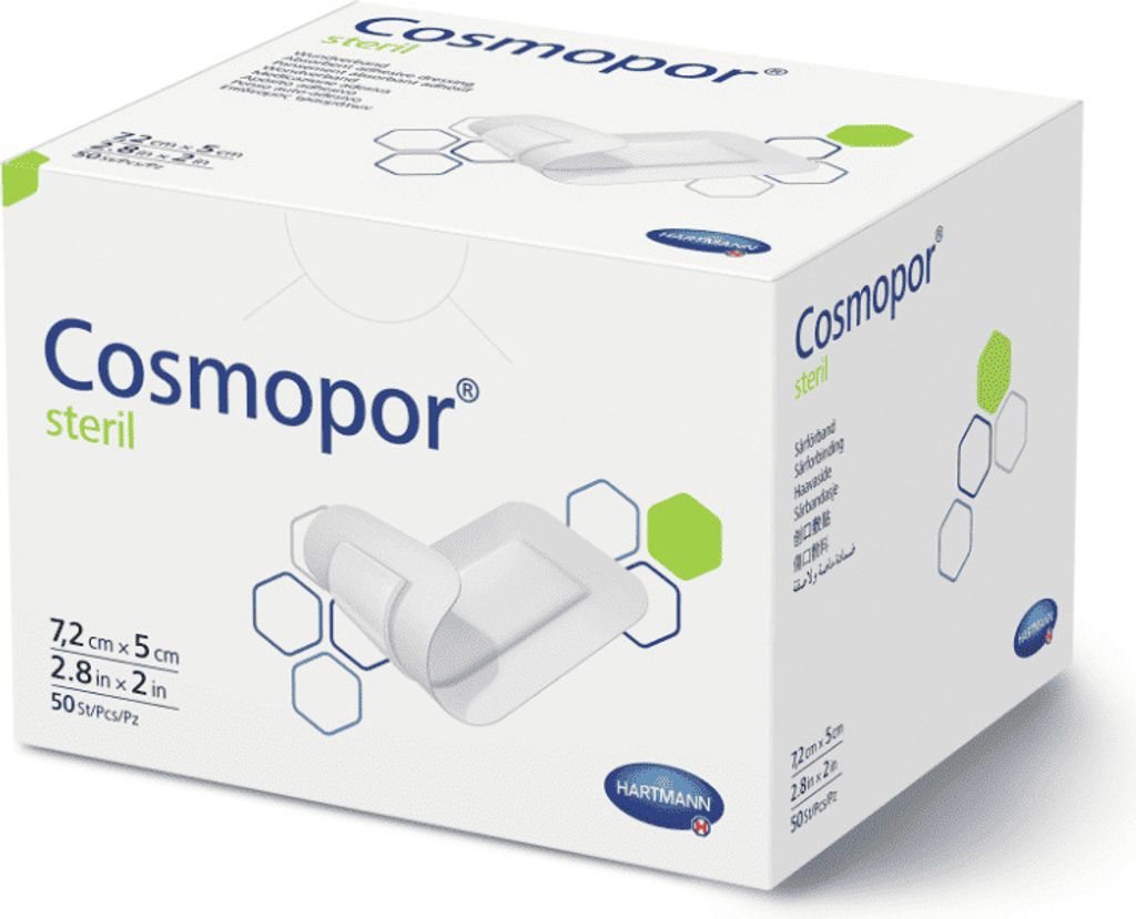 HARTMANN Cosmopor sterilný obväz na rany 7,2 cm x 5 cm OTC, Obrázok produktu 