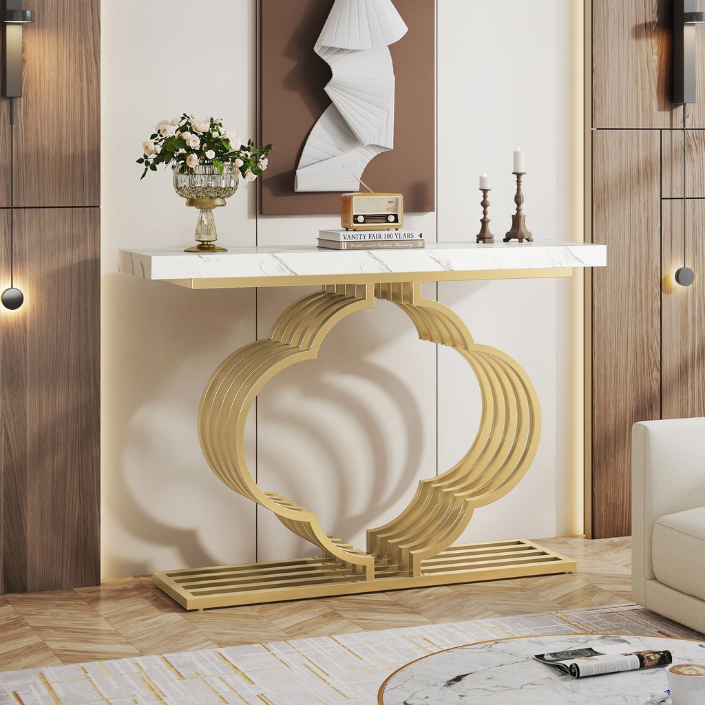 Tribesigns Zlatý konzolový stolík, 105 x 30 x80 cm Moderný Obrázok produktu 4