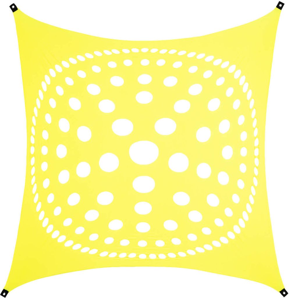 PSYWORK Schwarzlicht Segel Elasthan "Mandala Dots" Vanille, Produktbild 