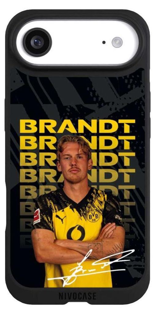 NIVOCASE Handyhülle für Apple iPhone Air Hülle NIVOpure Case Schwarz BVB Borussia Dortmund Julian Brandt