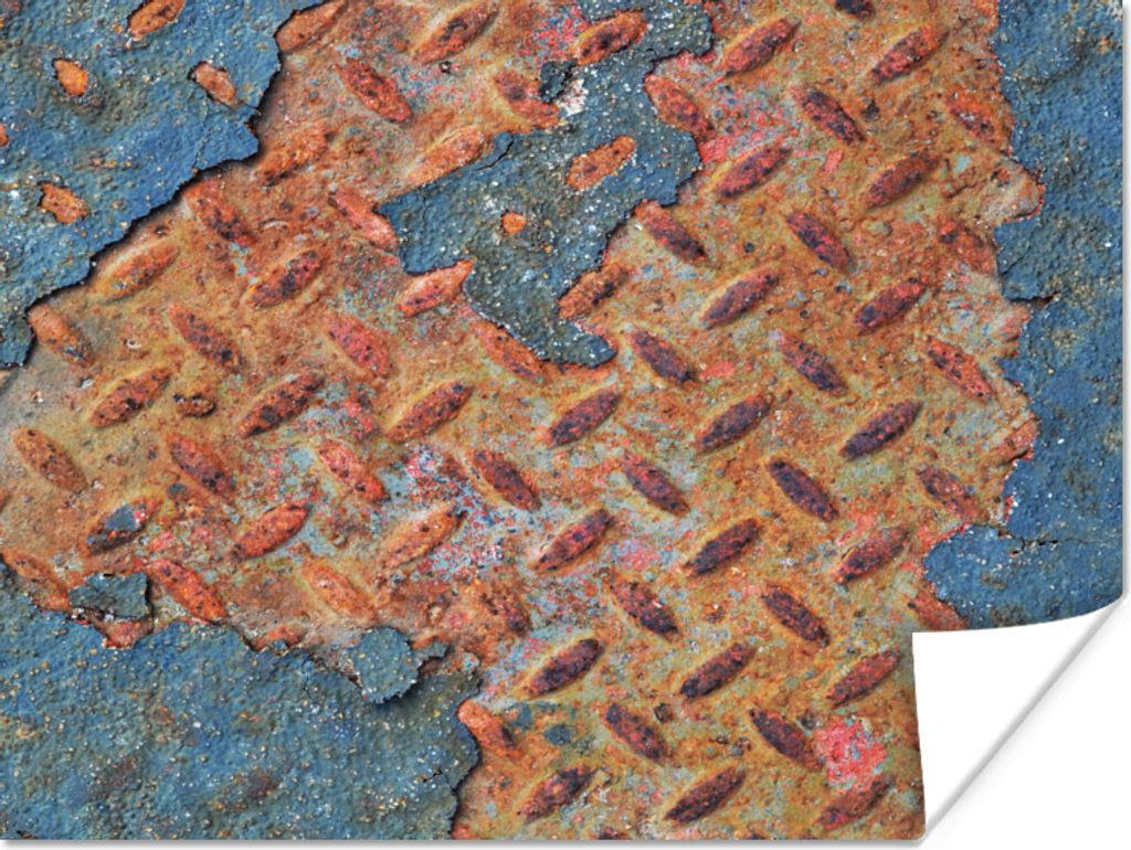 MuchoWow Poster Rost - Diamantplatte - Beton 160x120 cm - Foto Plakat