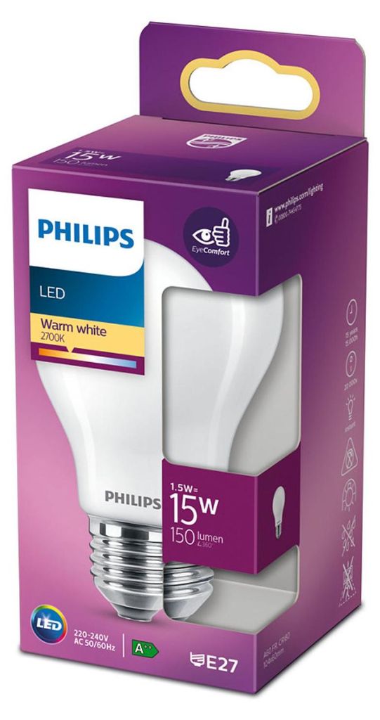 Philips 8718699762438, 1,5 W, 15 W, E27, 150 lm, 15000 h, Obrázek produktu 
