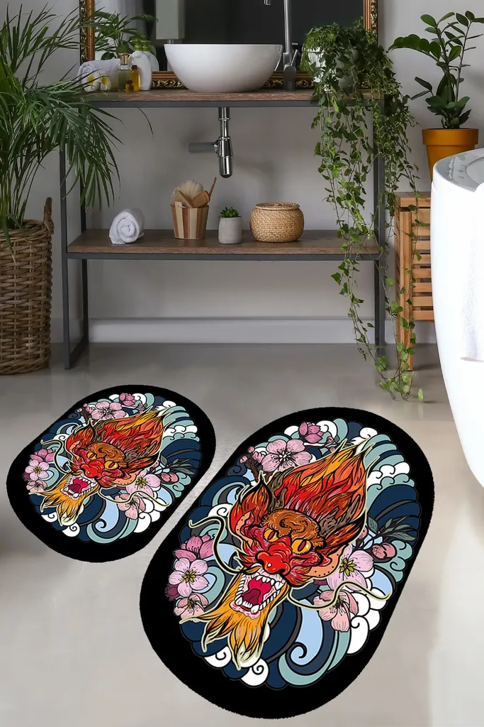 Set Tappetini Bagno Lakingo 50x60cm 100% Poliestere Multicolore