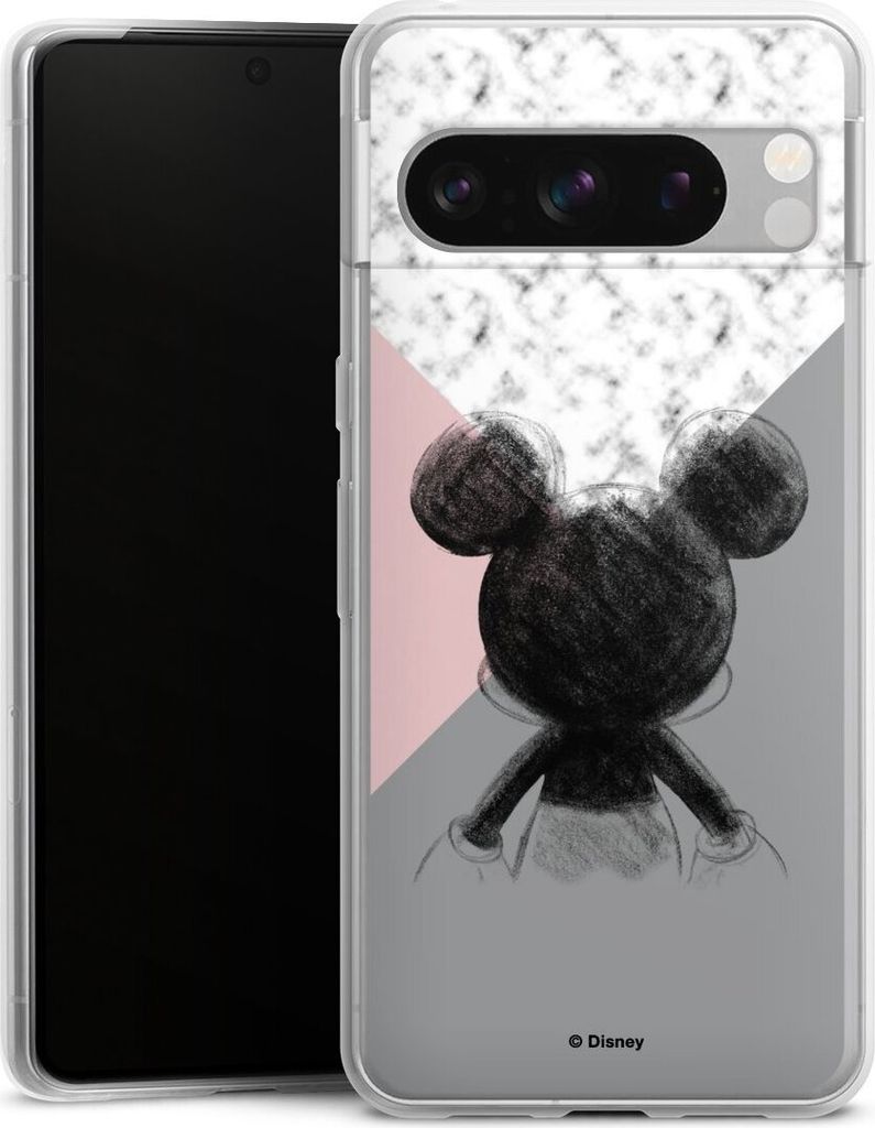 DeinDesign Slim Hülle für Google Pixel 8 Pro Silikon Case Ultra Dünn Handyhülle Disney Marmor Mickey Mouse