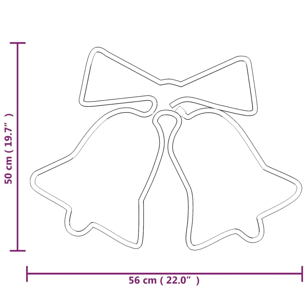 Cloches de Noël LED 50x56 cm - Déco Extérieure sans Montage Complexe - 5
