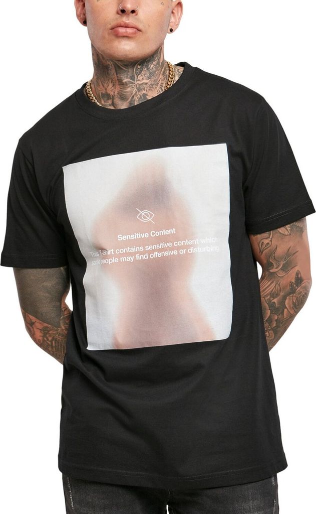 Mister Tee Grafik Shirt - SENSITIVE CONTENT schwarz - S