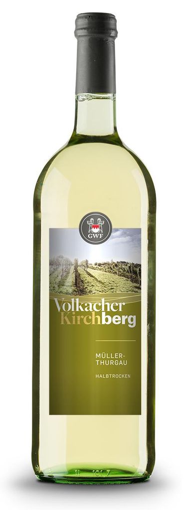 "Volkacher Kirchberg" Müller-Thurgau QbA halbtrocken 1,0l Produktbild 