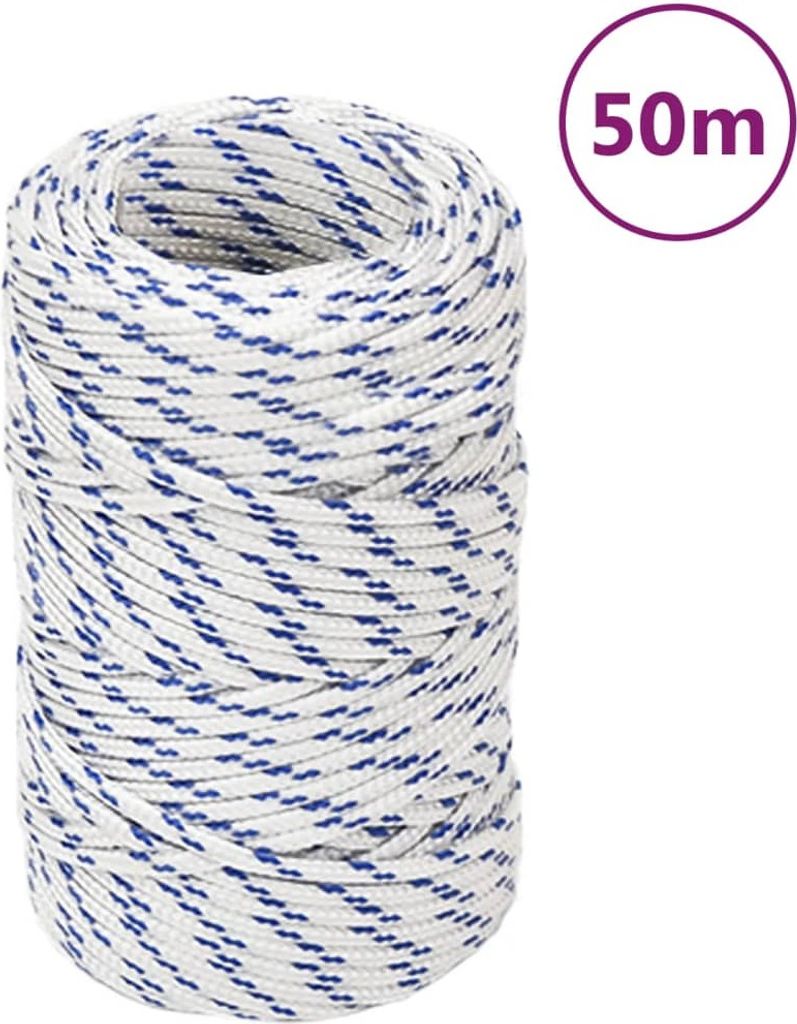 The Living Store Bootsseil Weiß 2 mm 50 m Polypropylen