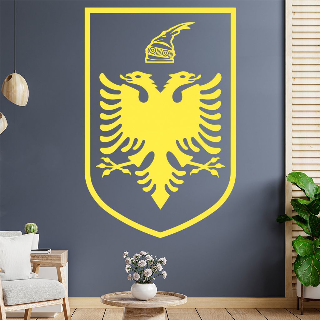 Albanien Wappen Wandtattoo Wandaufkleber Wall Sticker - Dekoration, Küche, Wohnzimmer, Schlafzimmer, Badezimmer