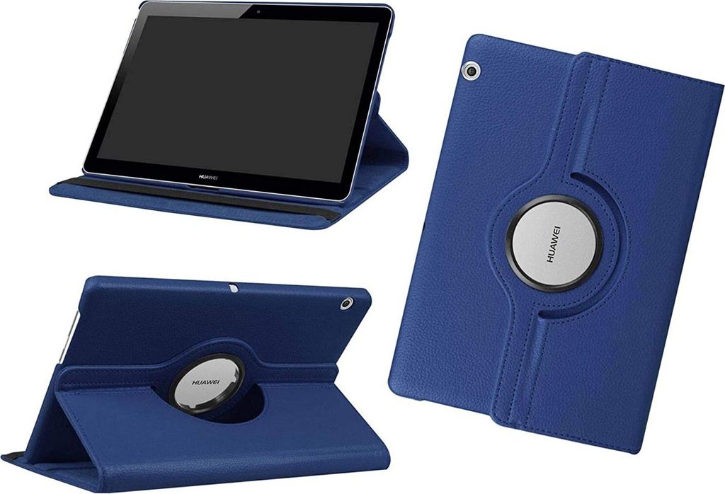 cofi1453 360 Schutz Tablet Cover kompatibel mit HUAWEI MEDIAPAD T3 9.6 ZOLL Tasche Hülle Tabletschale Bumper Case Etui Rotierbar mit Ständer Blau