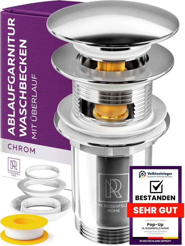 M. ROSENFELD HOME Ablaufgarnitur Waschbecken 1 1/4" – Push Produktbild 