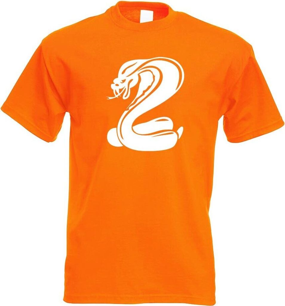 Kiwistar - T-Shirt - orange - Kobrasymbol - Schlangenkopf Motiv Bedruckt Funshirt Design Print - mit Motiv Bedruckt - Funshirt Design - Sport - Fre...