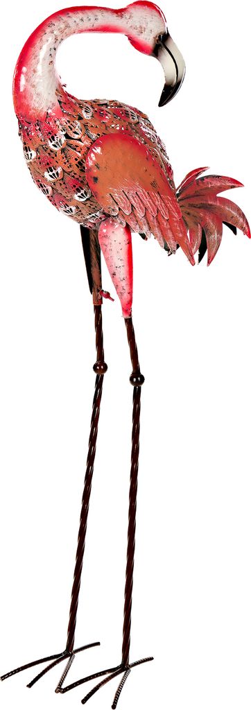 Riesige schöne Metall Figuren Flamingo rosa Gartenfigur Produktbild 