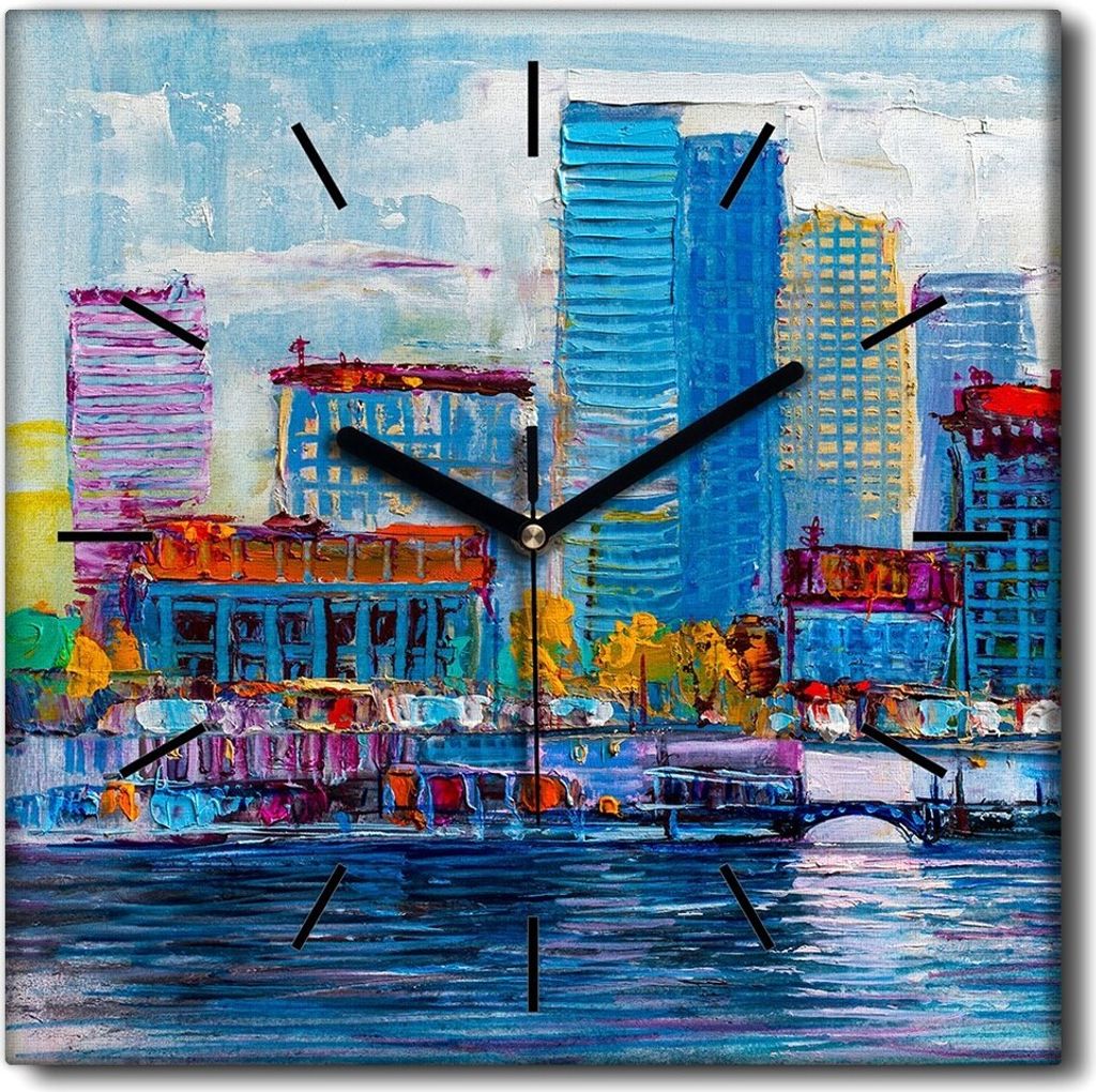 Coloray Uhr auf Leinwand 30x30 cm Wand Uhr Dekoration Produktbild 