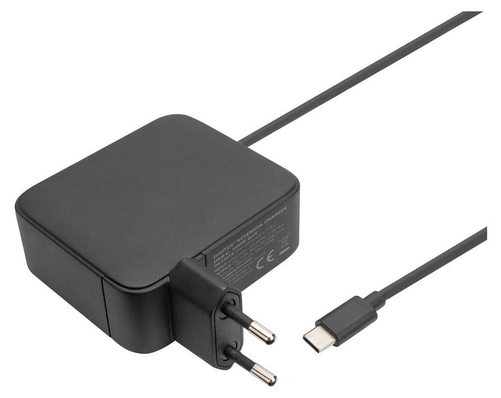 DIGITUS Notebook-Ladegerät USB-C 100 Watt GaN schwarz Produktbild 