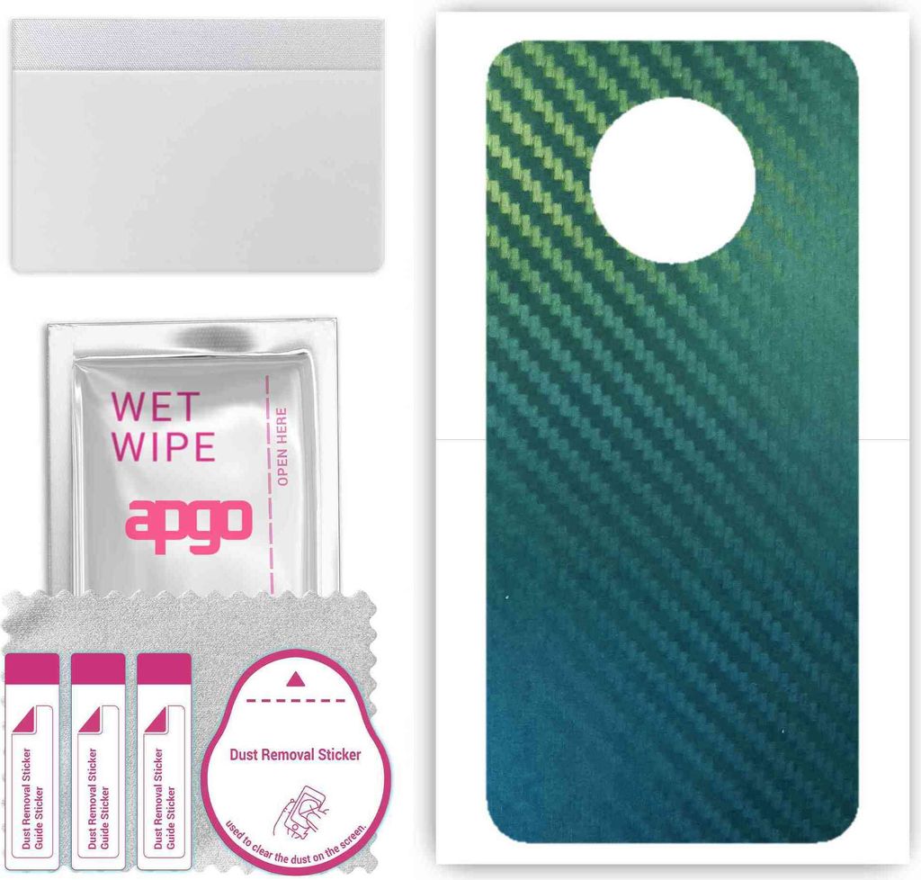 apgo Rückseite Schutzfolie, Skin, kompatibel mit OnePlus 7T, Hinten Displayschutzfolie aus Vinylfolie, kratzfest, einfache Montage - Kohlenstoff-C...