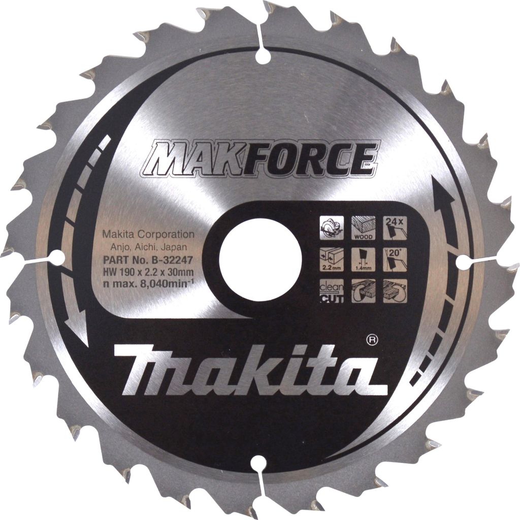 Makita Kreissägeblatt MAKFORCE 190/30 mm, 24 Zähne, 1,4 mm, Holz