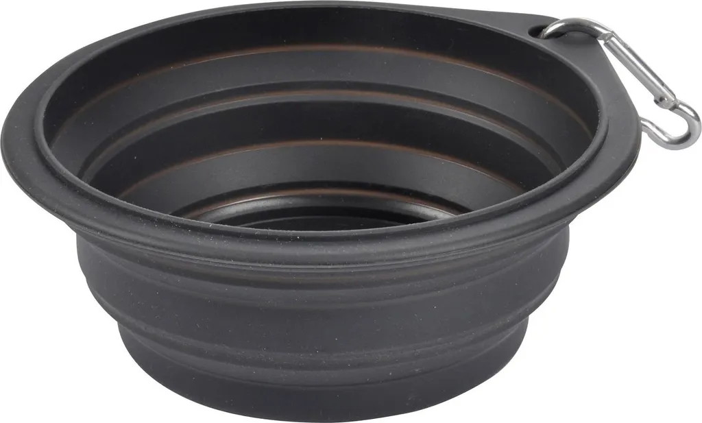 Gamelle pliable grise Ø 15 cm : bol transportable pour chien et chat