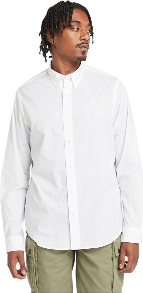 Timberland Solid Poplin Langarmhemd Weiß M Mann Weiß M