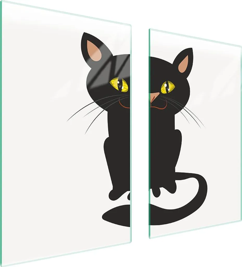 Piastre Coprifornelli 75x52 Tagliere Vetro Ceramica Gatto Bianco