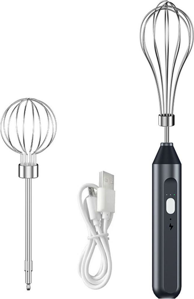 Elektrischer Hand-Schneebesen-Mixer, 3-Gang-Steuerung, wiederaufladbarer kabelloser Handmixer, tragbarer Mini-Schneebesen zum Kochen