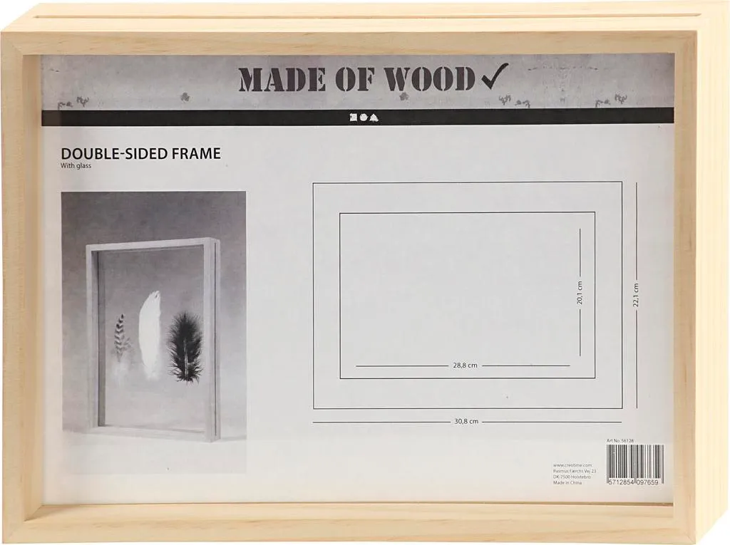 Cornice A4 Double Face Legno Pino 22,1x30,8 cm | Design Scandinavo