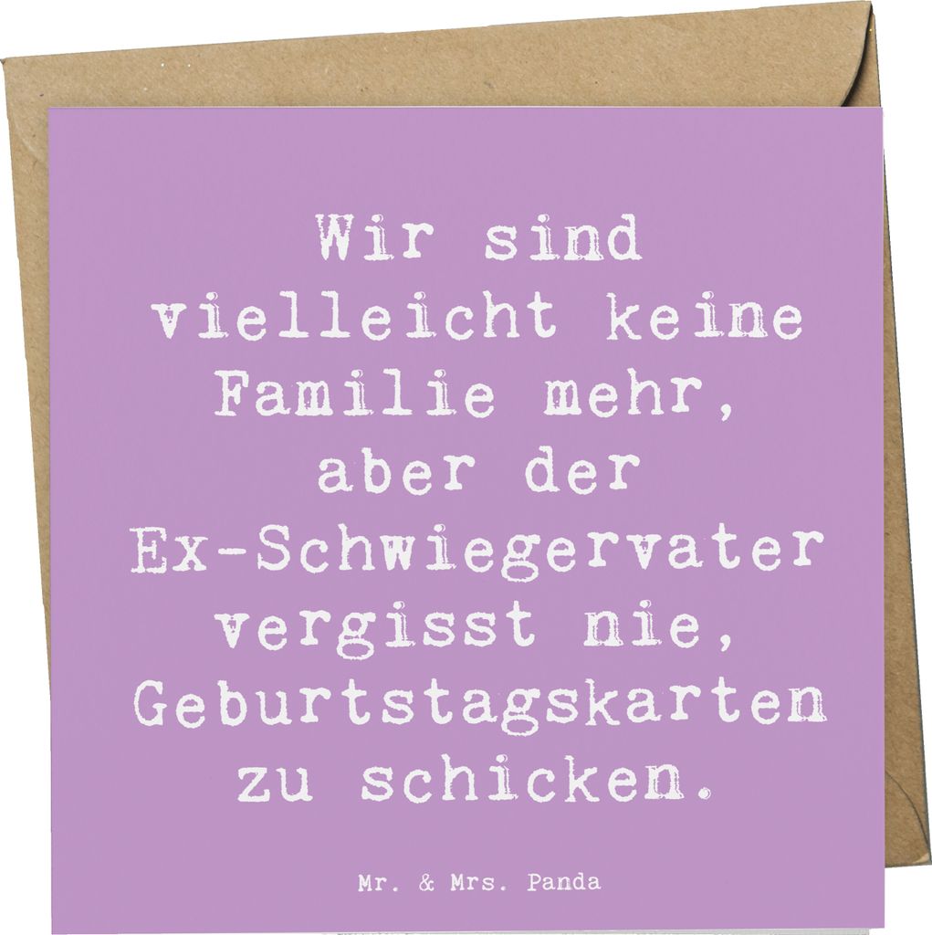 Mr. & Mrs. Panda Grußkarte Spruch Ex-Schwiegervater Grüße - Lavendeltraum - Geschenk, Trennung, Zeichen der Anerkennung, Glückwunschkarte, anla...