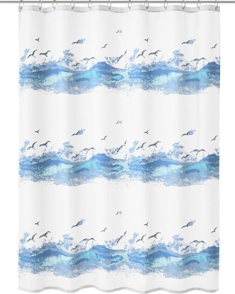 Kleine Wolke Duschvorhang Textil SEASIDE Krokusblau 240 x 180 cm